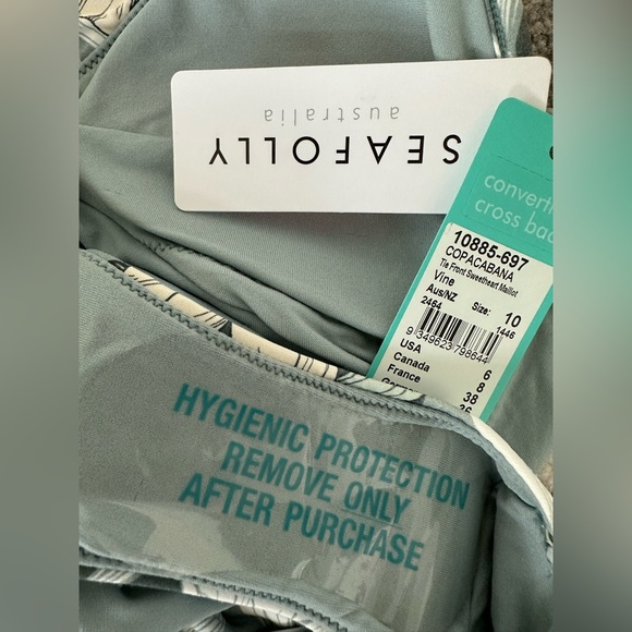 Seafolly Australia One Piece Swimsuit with Convertible Back - size 10 - Picture 6 of 7